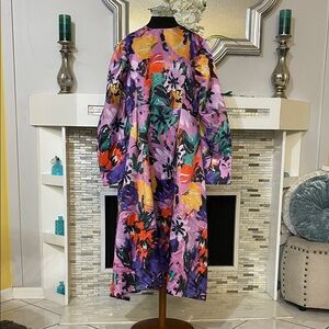 N by Nancy Vibrant Floral artsy Long Sleeve Dress size 3X